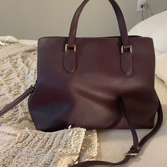 Deep purple kate spade purse with extended handle - Picture 2 of 4